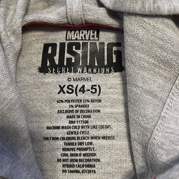 Ms. Marvel Motivational Long Sleeve Hoodie Size 4/5 - Picture 3 of 4
